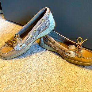 Sperry Top Sider gold glitter boat shoe